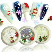 Brusing bitovi Glitter paketi za nokte Novi nokti božićni snježni pahuljivi Mješani legura ukras Novi