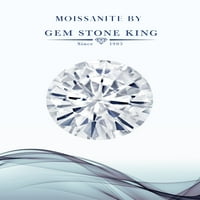 Gem Stone King Sterling Silver White Moissine i bijeli stvorili su safir 3-kameni prstenovi za žene