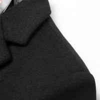 Paptzroi muški zimski casual modni kaput srednja duljina glatka rever vuneni kaput zadebljani muški