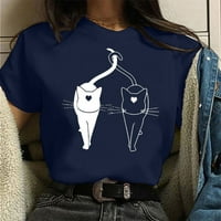 Žene ljetne vrhove Dressy casual majica kratkih rukava Comfy Crewneck T-majice Soft Basic Bluze Tees