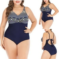 Podstavljena veličina plus bikini kupaći kostimi kupaći kostimi plivajući plićni print plaže odjeća