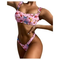 Cara Lady Women Bandeau zavoj bikini set push-up brazilski kupaći kostimi za plažu kupaći kostim ružičasti