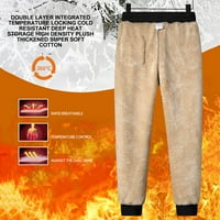Daqian Big Muške kratke hlače Muške janjetine od vune Ležerne prilike i pantalone plus baršunaste boje