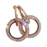 Jikolililili Fashion Luksuzni okrugli dijamantni naušnice za rhinestone Glitter Minđuše za žene Diamond Hoop Minđuše za žene Lagane jedinstvene minđuše