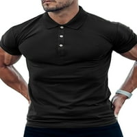 Avamo muškarci T majice Polo majica kratkih rukava Tee Mens Slim Fit Majica Plaža Pulover Black XL