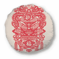 Kina Crvena zmajeva riblje uzorak okrugli bacanje jastuk za kućni dekoracija