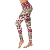 Božićna serija serija High Squist Ženske tajice Kompresionirane hlače za jogu Trčanje teretane i dnevne