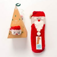 Božićne ženske pamučne čarape Ispiši debljine kat čarape tepihe čarape crvene boje