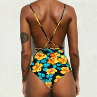 Guvpev ženski bikini podstavljeni push-up grudnjake kupaći kostim kupaći kostimi kupaći kostimi - žuti