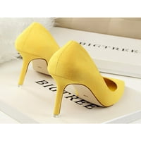 Zodanni ženski stiletto potpečene cipele cipele cipele na petu cipele žene visoke potpetice koja hodaju lagana klizanja na žutu 9