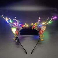 Woent LED užarene tiara sitne rogove pribor za kosu Božićna partijska perna za kosu za kosu za kosu