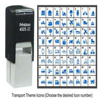 Printtoo Personalizirani transportni tematski ikone gumenog žiga samo tink stamper -blue