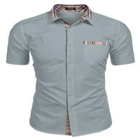 Paille muškarci majica rever na vratu kratki rukav majica džep za odmor tee svijetlo sive s