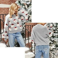 Tking Fashion Dame Casual Labavi rastezljivi pulover džemper Božićni džemper za tisak Božićne kostime