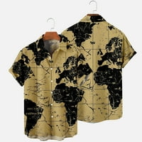 HFYIHGF Havajska majica za muškarce casual gumb down kratki rukav unise majice na plaži Vintage World