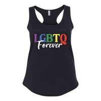 Forever LGBT ponos ženski trkački rezervoar, crni, mali