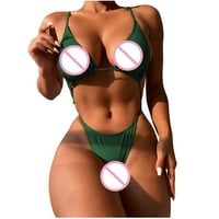 Ženski kupaći kostimi Tummmy Control Plus size Coleit Cover Coverup Modni bikini setovi seksi plivanje Kupanje odraslih dva kupaća kupaća kupaće odijelo zelena l