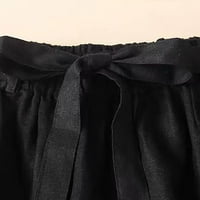 Ediodpoh ženski Ljetni krajevi visoki struk kratke kratke hlače Ženske casual pantalone crne m