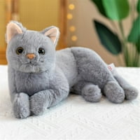 Tiitstoy slatka simulacija mačka plišana igračka za rođendan poklon za odmor kućni ukras siva
