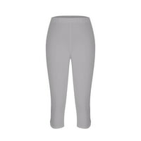 Ženske hlače za teretane Yoga High Waii tanak fit na pantnu ljetnu modu dugodnevne obične pantalone za vježbanje za dame mršave hlače Tummy Control Grey XXXL