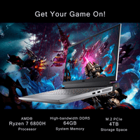 Dell G 15.6 '' FHD 120Hz Gaming Laptop, AMD Ryzen 6800h, 64GB DDR RAM, 4TB PCIe SSD, NVIDIA GeForce