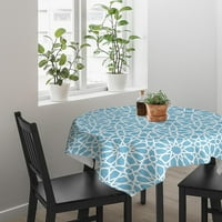 Norina kuhinja trpezarijski stol geometrijski bijeli liniji Tekstura za cvijet, pranje stolkover za tablicu brisača za obnavljanje trajnih stolnjaka unutarnje vanjsku upotrebu Plava