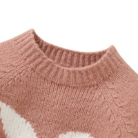 Dojenčad Dječak Bunny Print pletene pulover Duks topla dugačka rukavica Pleteni džemper vrhovi za djecu