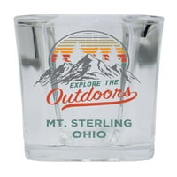 Mt. Sterling Ohio Istražite na otvorenom Suvenir Square Square Base The Wreir Glass 4-pakovanje