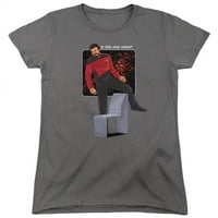 Star Trek i je li ovo sjedište kratko rušenje pamučna majica, drveni ugljen - ekstra veliki