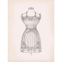 Harper, Ethan Crni modernog uokvirenog muzeja Art Print pod nazivom - Antička haljina Obrazac II