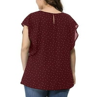Xinqinghao ženska točka print plus veličina majica na majicama na listu kratkih rukava, casual top topls
