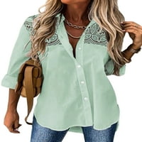 Niuer ženske bluze dugih rukava dugih rukava dolje majica s majicom labava tunika majica rever izrez