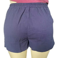 Voguele Dame kratke vruće hlače Visoki struk Mini pant Solid Boja dna praznične ljetne kratke hlače Havaii tamno plava 3xl