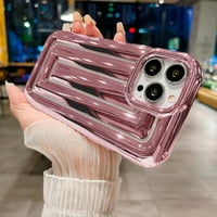 Kompatibilan sa iPhone Pro Case, luksuznim 3D trakom rešetki za žene djevojke, modni čvrsti boja elektroplatirani mekani silikonski udarni zaštitni stražnji poklopac