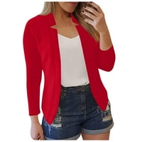 Dugi kardigani za žene modne casual solidne jesenje i zimske dugih rukava kardigan na vrhu jakne crveni xxl