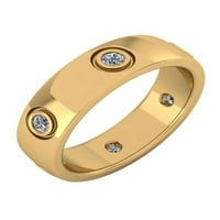 Prirodno 0,75ct okruglo Diamond Rombed Obiteljska vjenčanje vječnost bend prsten od punog 14k zlata IJ I1