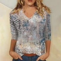Fragarn Tie Dye majica Žene Žene na vrhu Ležerne prilike Ležerne prilike Dye Majica Trendy Sleeve Crewneck modne bluze Light Grey, XL