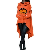 Bijela dukserica Ženska okrugla izrez za hlađenje Halloween Hoodie Bluza Dance Orange 2xl