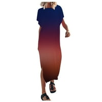 Ljetne esencijalnosti Otemrcloc ženska ljetna modna seksi Split ljetni kratki rukav tiskani maxi haljina