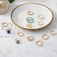 Ženske boemske prstenove za prstenove set gem prstenovi zglobni čvorovi za prstene za prstene za zabavu