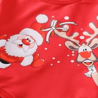 Jedno otvaranje dječjih dječaka Djevojke Božićne ručne vrhove dugih rukava Crew vrat džepovi Santa Claus