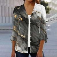 Ženski vrhovi Dressy Ležerna modna žena 3 4Sleeve majica Otvori prednji kardigan Outerwear Ispis bluza