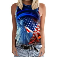 Dolkfu 4. srpnja Košulja Američka zastava Ženski modni prsluk Patriotska majica Ljetni list