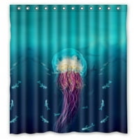 Hellodecor jellyfish jelly riba tuš za zavjese od poliestera tkanina kupaonica u dekorativnoj veličini