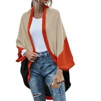 Advoicd Blazer Women Fahion Zimska boja Podudaranje pletena kardigan džemper u obliku rukava s kapuljačom kapuljača s kapuljačom