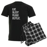 Cafepress - Jedite ragbi za spavanje PAJAMAS - muške tamne pidžame
