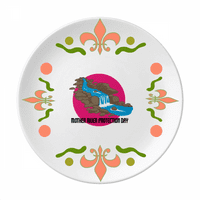 Memorijalna godišnjica majka River Protecting Cvjetni keramici Ploča ploča za jelo za večeru