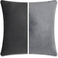 Jastuk za bacanje 24 24 - željezo sivo: nastradeno. Luksuzna premium dolje za perje ispunite w Reverzibilni
