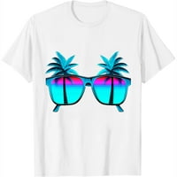 Sunčane naočale crtane slatke majice kratkih rukava za žene - na raspolaganju su trendi grafički teženi