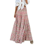 Ženska ljetna elastična visoka struka Boho Maxi suknja Ležerne prilike za crtanje linije duge suknje